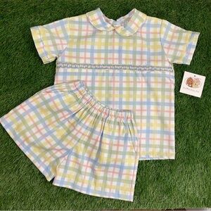 NWT Ruth and Ralph Samuel Plaid Short Set